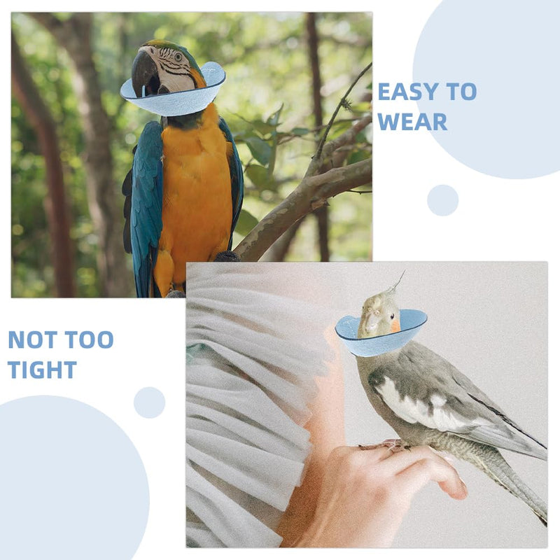 VANZACK Bird Cone Collar Adjustable Bird Parrot Tapered Collar Parrot Recovery Cones Neck Quaker Leather Bird Neck Protector Parrot Feather Protection Collar Sky-Blue - PawsPlanet Australia