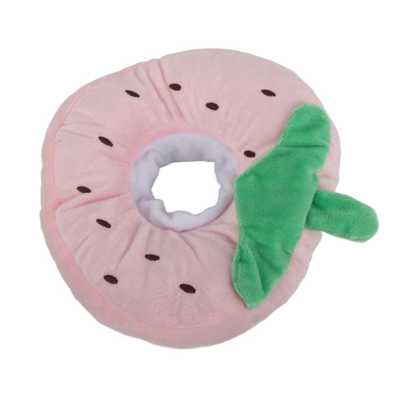 Cosiki Cat Cone Collar, Sweet Fruit, Prevents Licking for Post-Surgery Recovery, Kitty Pets, Plush, Pink