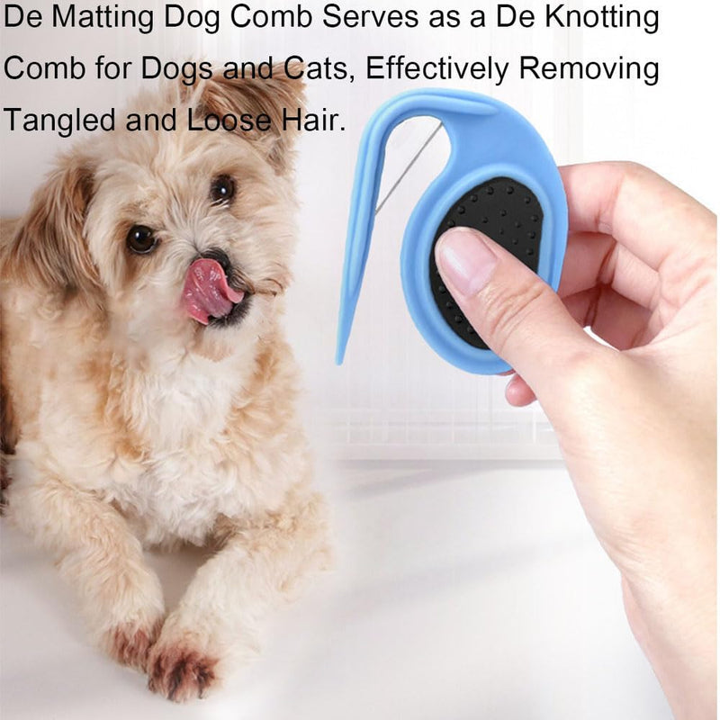 1PCS Pet Knotting Comb, 2024 New De Knotting Comb for Dog, Cat Knotting Comb, 3 In1 Multifunctional Massage Hair Removal Comb, Pet Grooming Combs Dematting Tools for Dog Cat（orange color） - PawsPlanet Australia