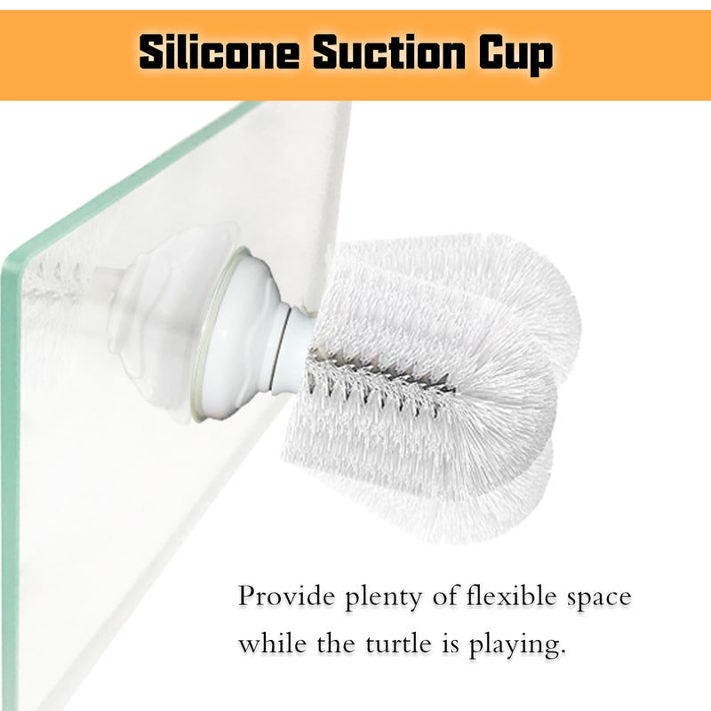 Turtle Brush with Suction Cup, Screw The Upgraded Turtle Scrub Brush Tightly on The Glass, It is Not Easy to Fall Off and Slide, Helping The Turtle Remove Dirt on The Back and Abdomen. - PawsPlanet Australia