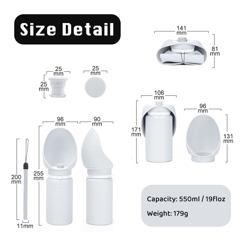 𝗔𝗞𝗜𝗭𝗨𝗞𝗜 𝗝𝗢𝗢 Silicone Dog Water Bottle, Lightweight Dog Portable Water Carrier, Collapsible Dog Bowls and Bottle | Flip Water Bottles for Dogs | Ideal Item of Dog Travel Kit - PawsPlanet Australia