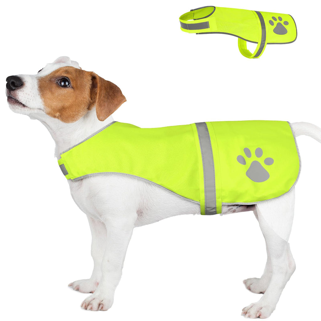 HIGO Reflective Dog Hunting Vest - Adjustable Fluorescent Dog Safety Vest, High Visible Dog Jacket for Outdoor Walking, Jogging or Training (Green, Small) Green