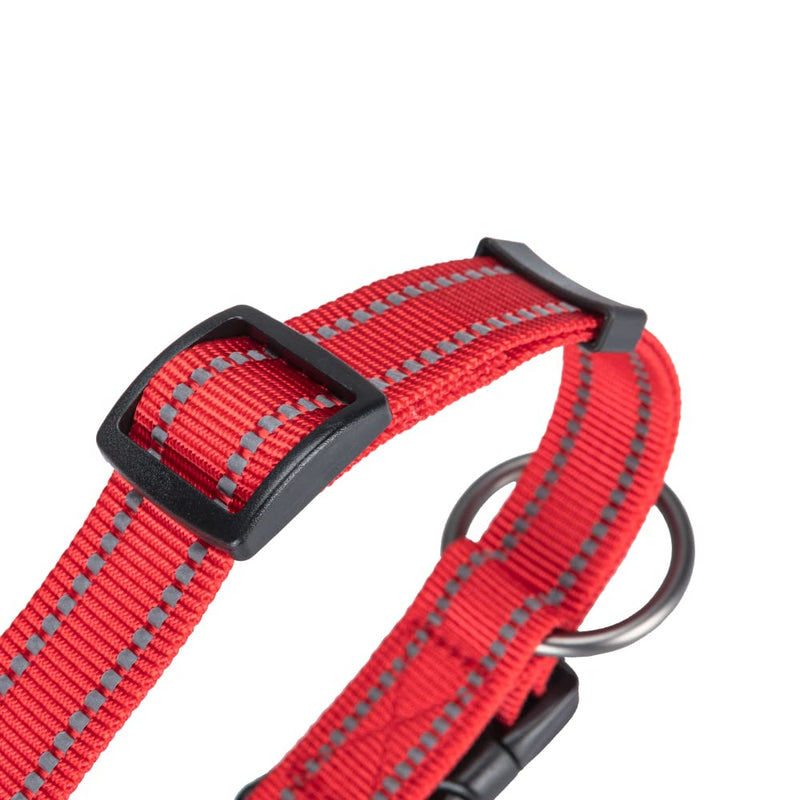 EXCELLENT ELITE SPANKER Reflective Dog Collar Classic Breathable Nylon Adjustable Pet Collar with Quick Release Buckle for Boy Girl Male Female Puppies Small Medium Large Dogs Walking Training Red-S S - PawsPlanet Australia