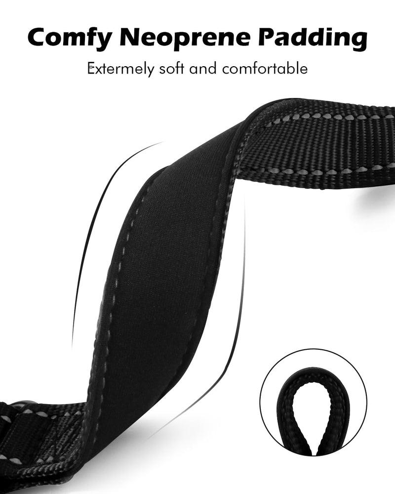 Padded Martingale Collar for Dogs | Neoprene Martingale Dog Collars | Reflective Nylon Martingale Collar | Adjustable Dog Martingale for Small Medium and Large Dogs Medium(pack of 1) Black - PawsPlanet Australia