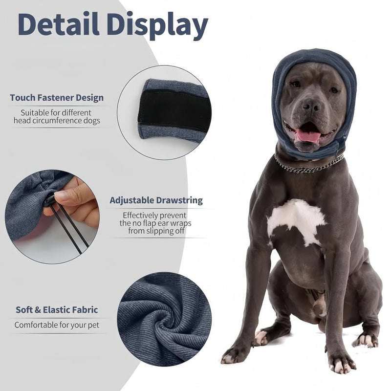 Dog Ear Protectors ，Adjustable Dog Snood for Winter Warmth, Ear Muffs for Dogs with Noise Reduction for Anxiety Relief, Warm Ear Covers for Bathing Grooming Comfort