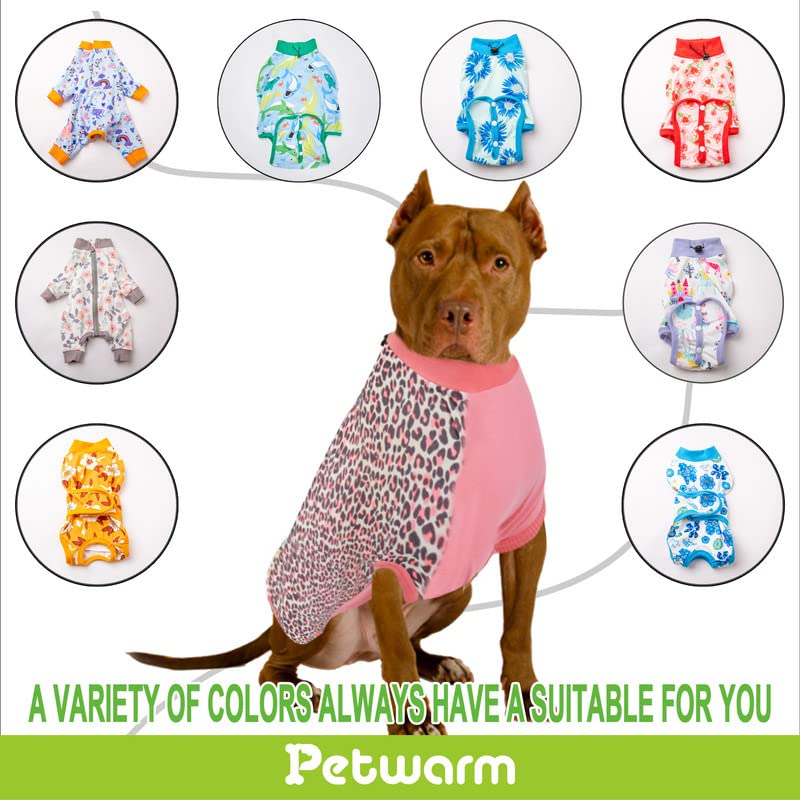 PetWarm Post-Spay & Neuter, Weaning, Prevents Licking After Surgery Onesie for Male & Female, Recovery Suit for Dogs with Sleeves, Dogs Cotton Protect Abdominal Dog Cat After Surgery Dog Onesie,Large Large Pink - PawsPlanet Australia