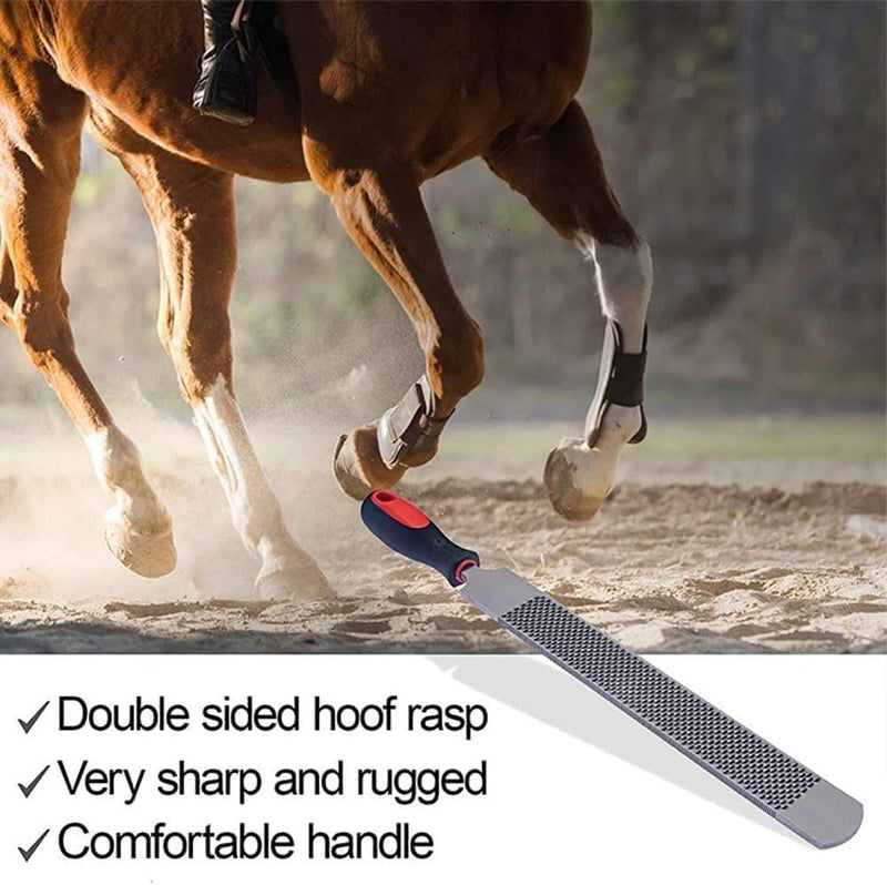 T12 Carbon Steel Horse Hoof Rasp - 8", 14" Professional Farrier Tool with Non-Slip Rubber Handle for Horse/Goat/Cow/Donkey/Animal Hooves (8 inch) 8 inch
