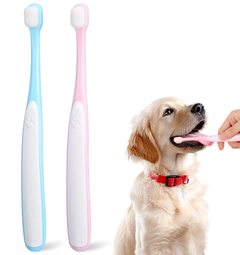 2 Pcs Puppy Toothbrush, Ultra Soft Cat Toothbrush for Cats & Puppies, Mini Head Dental Cleaning Kit for Tiny Dogs & Kittens