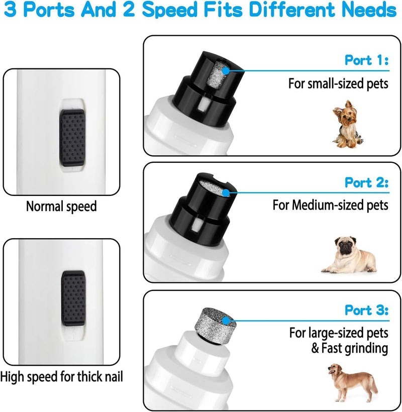 Silent Groom Pro Nail Grinder, 2025 New Dog Nail Trimmer, Rechargeable Pet Nail Grinder, Quick Dog Nail Trimmers, Pet Paws Grooming Smoothing Tool for Dogs and Cats - PawsPlanet Australia