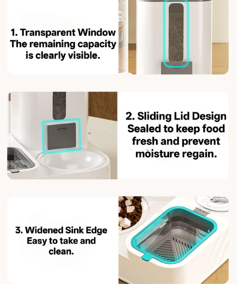 Automatic Cat and Dog Feeder and Water Dispenser Green Eco-Friendly Gravity Feeder and Water Set with Pet Bowl for Small to Medium Dogs Puppies and Kittens - PawsPlanet Australia