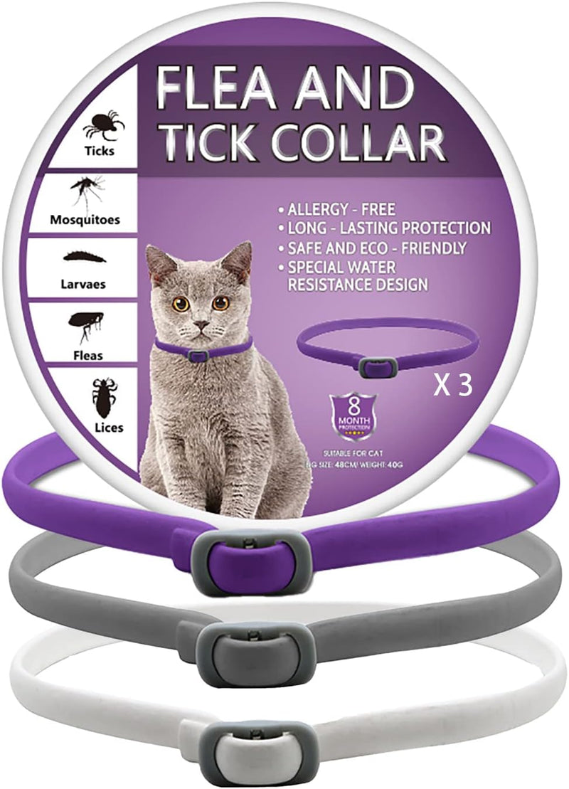 PROZADALAN Upgraded Cat Flea Collar, Cat Control Collar with Natural Essential Oils for 8 Months Protection, Flea & Tick Effectively Treatment, 35cm Adjustable & Waterproof (1pack) 1pack - PawsPlanet Australia