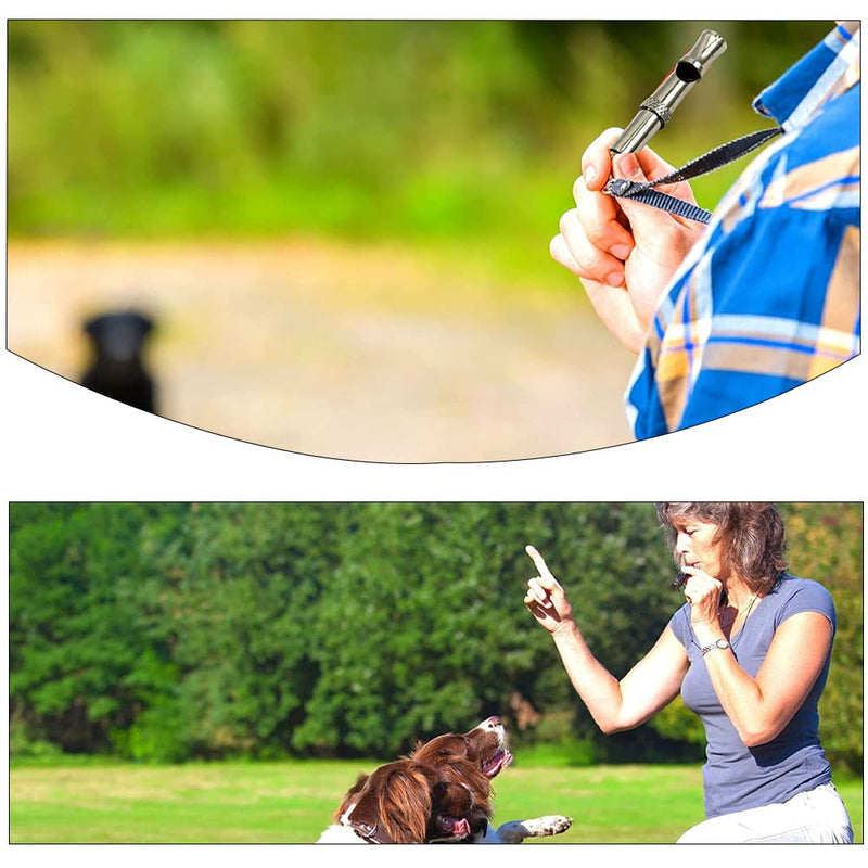 Dog Whistle to Stop Barking Neighbors Dog Training Tools High Pitch Dog Training Whistle Copper Core Dog Whistles for Recall and Pet Behavior Control (2 Pcs) Silver - PawsPlanet Australia