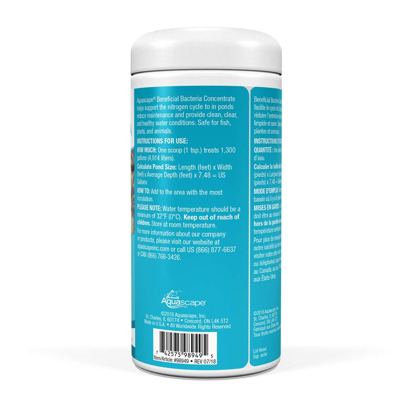 Aquascape Beneficial Bacteria Concentrate for Pond and Water Features, 1.1-Pound, 98949 1.1 lb - PawsPlanet Australia