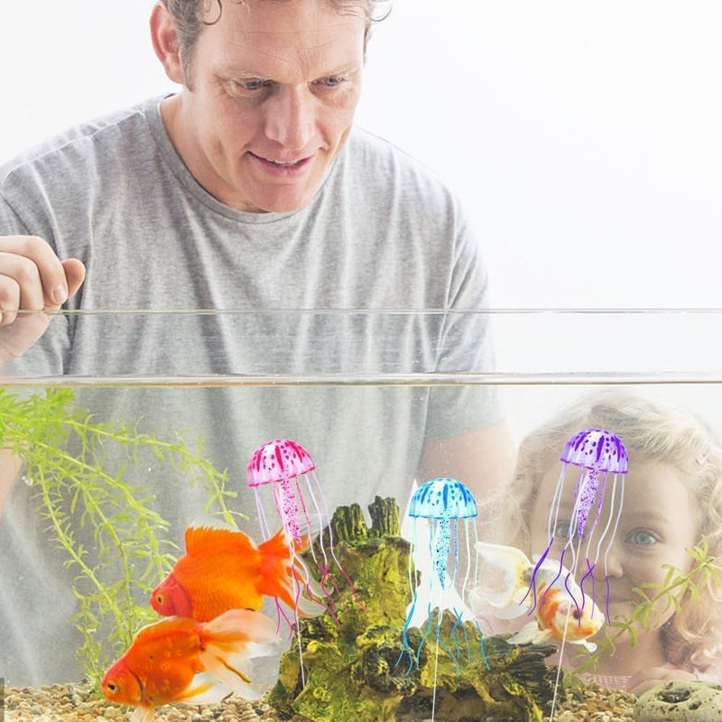 Jowxsx Funny Jellyfish Toy Fishtank Accessories Underwater World Floating Decors Cartoon Aquarium Ornaments Toy Jellyfish Decor (Rose Red) Rose Red - PawsPlanet Australia