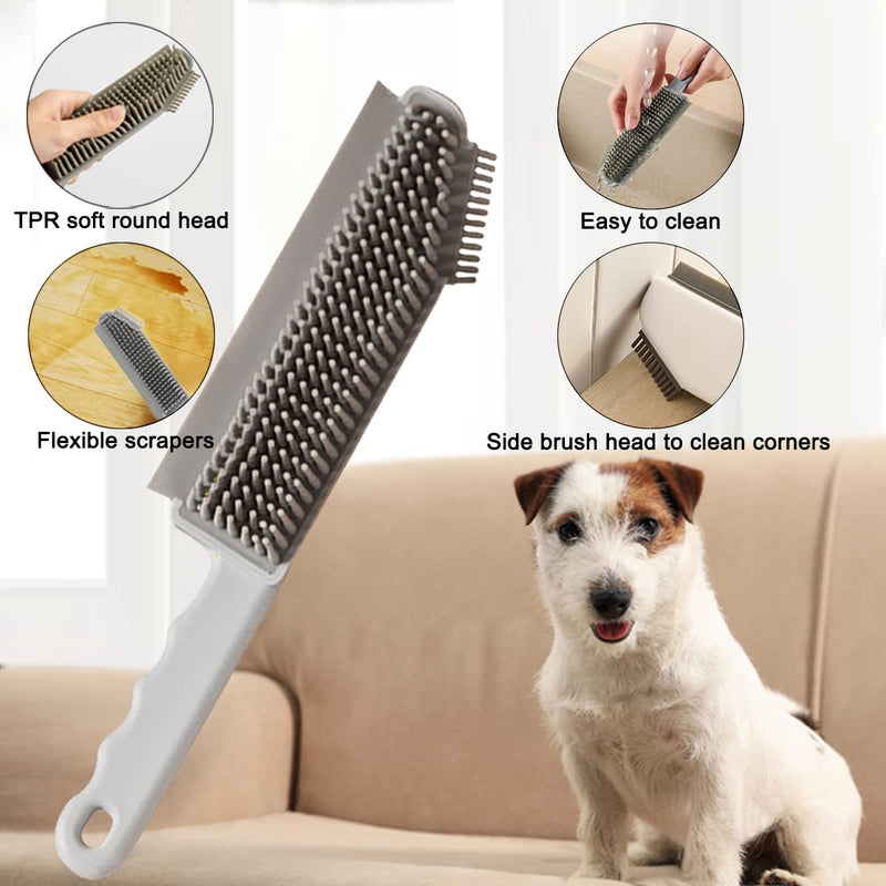 Pet Hair Removal Brush, Pet Hair Remover, 3 in 1 Mirror Cleaning Brush with Scratch Free Rubber Bristles and Handle, Ideal for Cars, Seats, Sofa, Carpets, yard, Removes Hair from Surfaces - PawsPlanet Australia