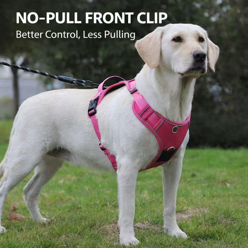 No Pull Dog Harness with Built-in Hidden AirTag Holder, Reflective Adjustable Vest for Medium & Large Dogs (Khaki, Medium) Khaki - PawsPlanet Australia