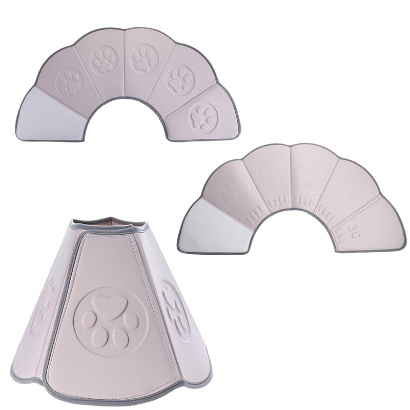 Soft Dog Cone Collar with Massage Points, Adjustable Recovery Collar for Large Dogs After Surgery to Stop Licking, Soothing Pet Cone for Wound Healing (Gray)