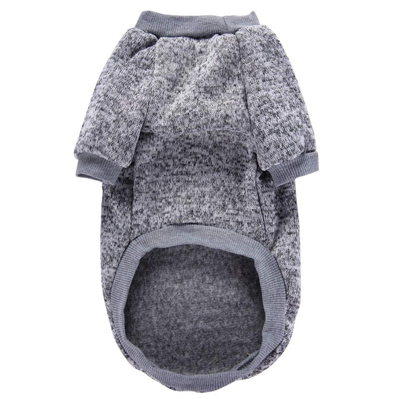 Pet Dog Classic Knitwear Sweater Warm Winter Puppy Pet Coat Soft Sweater Clothing for Small Dogs (M, Grey) Medium