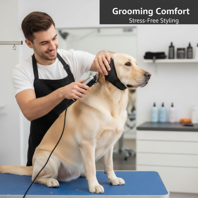 1Pc Dog Ear Protectors, Canine Shower Cap & Pet Essentials, for Bathing & Calming (Gray, Size M)
