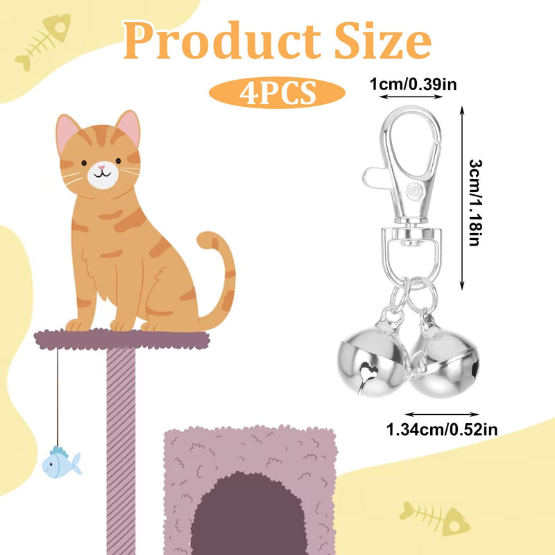4 Pcs Bells for Dog Collars, Mini Dog Collar Bell, Pet Pendant Accessories Training Collars Charm Dogs Training Bell Collar for Dogs and Cats - PawsPlanet Australia