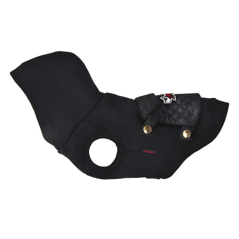 Puppia Rupert Cute Winter Hooded Shirts for Small and Medium Dogs, Black, Medium - PawsPlanet Australia