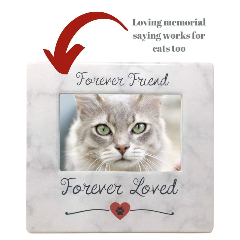 BANBERRY DESIGNS Pet Memorial Frame - Forever Friend Forever Loved Paw Print and Heart Design Picture Frame - 4 X 6 Photo Opening - Loss of a Dog or Cat Sympathy Remembrance - PawsPlanet Australia