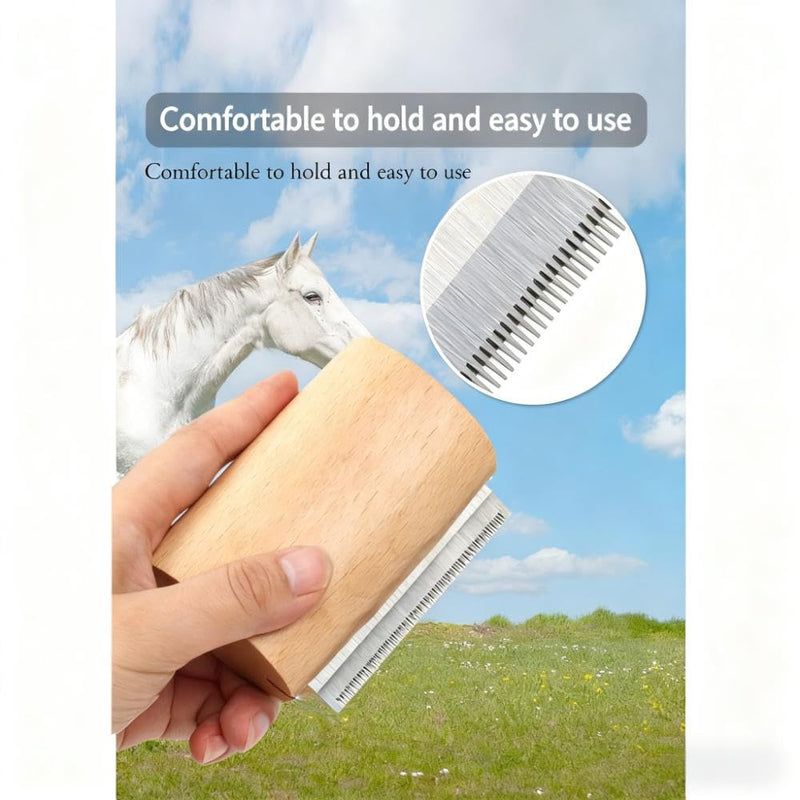 3.15in Pet Grooming Brush & Deshedding Brush for Dogs Cats- Gentle & Effective Wooden Pet Hair Removal Tool for Dogs, Cats to Reduces Shedding,Remove Undercoat