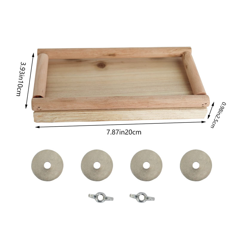 Bird Perch Stand Toy, Bird Food Holder, Natural Wooden Bird Cage Accessories, Bird Standing Climbing Perch for Parrot, Cockatiel, Rat, Parakeet, Budgies, Love Birds G - PawsPlanet Australia