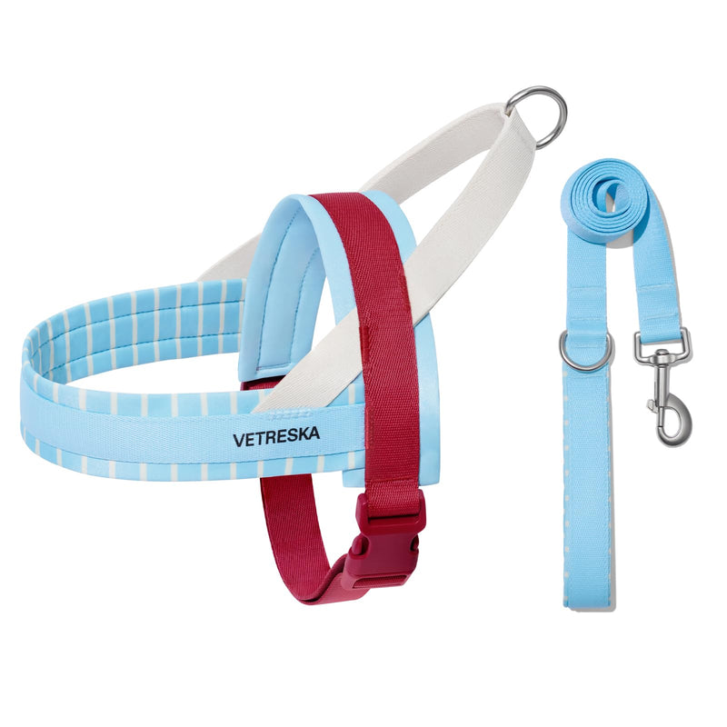 VETRESKA Dog Harness No Pull, Easy Control No Choke Dog Harness Collar for Large, Medium Size Dogs, Adjustable Dog Vest, Easy Walk Pet Vest Harness with Heavy Duty Anti-Twist Dog Leash, Misty Melo L - PawsPlanet Australia