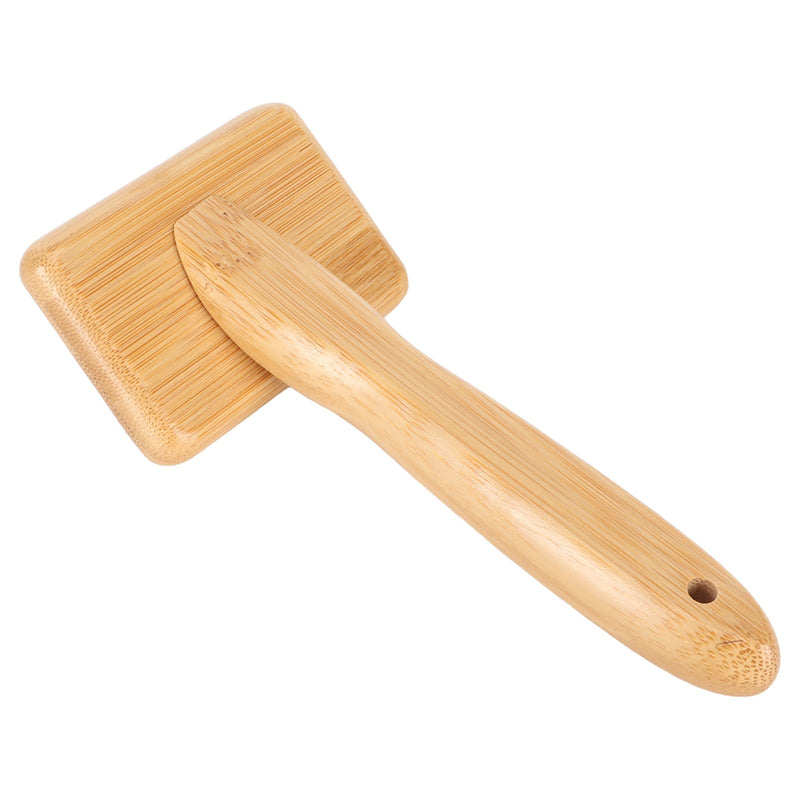 Fockety Sheepskin Wool Brush, Macrame Slicker Comb Pet Slicker Brush with Wood Handle, Removing Shedding and Dirt, All Hair Types, Cats, Dogs, Fabric Care Enthusiasts, All Ages S