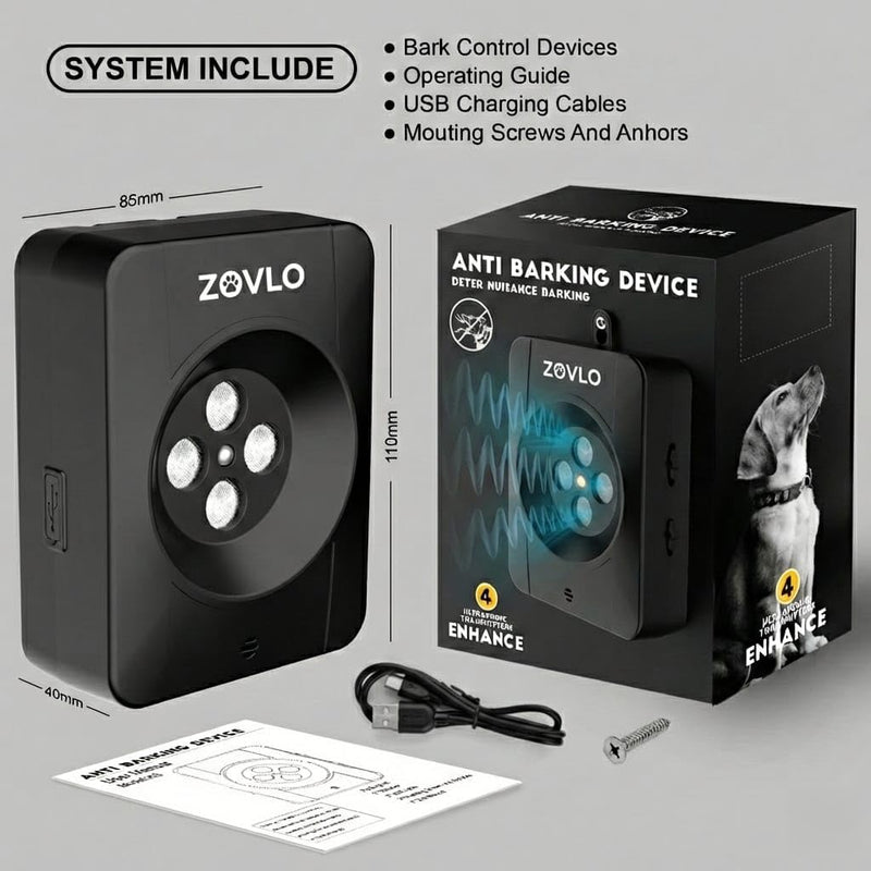 Anti Barking Device for Dogs, Ultrasonic Dog Bark Deterrent Devices, Dog Barking Deterrent Devices with 4 Transmitters, 3 Modes Bark Box, Dog Barking Stopper Long Range for Indoor & Outdoor Use