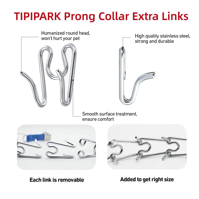 6 Pack Extra Links Prong Collar for Dog- Replacement 2.25/2.5mm Stainless Steel Pinch Collar for Dogs Links Extra Training Collar Links Fit 2.3mm Thickness Measure - PawsPlanet Australia