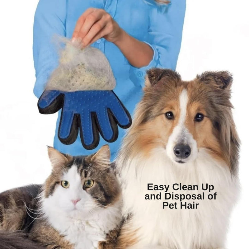 Pet Grooming Glove for Simple Easy Mess-Free Grooming, Grooming Mitt For Dogs, Cats, Rabbits, Horses, Long/Short/Curly/Straight Hair, Pet Hair Gloves For Pet Hair Removal, Easy Clean up - PawsPlanet Australia