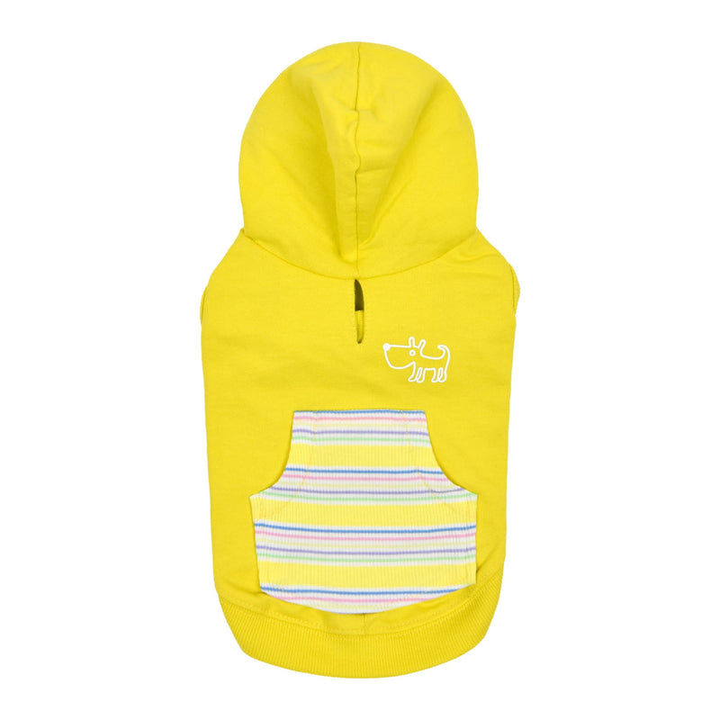 Puppia Spring/Summer PHIDEAUX Dog Hooded Shirt Trendy Fashionable Cute Dog Apparel, Yellow, Small YELLOW_PHIDEAUX - PawsPlanet Australia