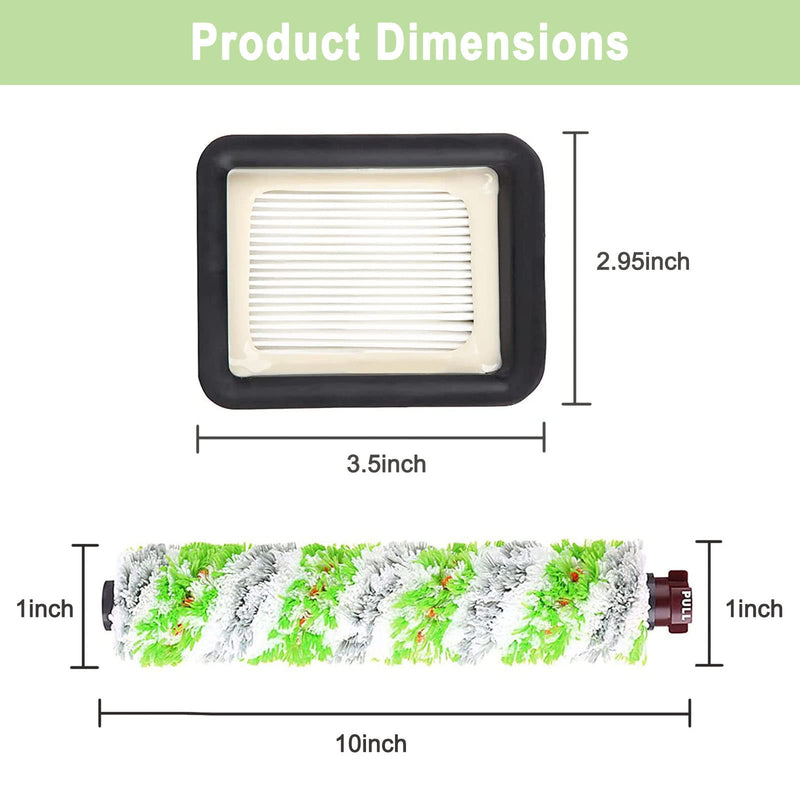 8 Pack Replacement Parts for Bissell CrossWave Pet Pro 2306A & CrossWave 1785 Series 3888A Vacuum Cleaner, 4 Pack 2460 Brush Rolls, 4 Pack 1866 Filters, Compare to Part 1613568&161-3568, 1608684