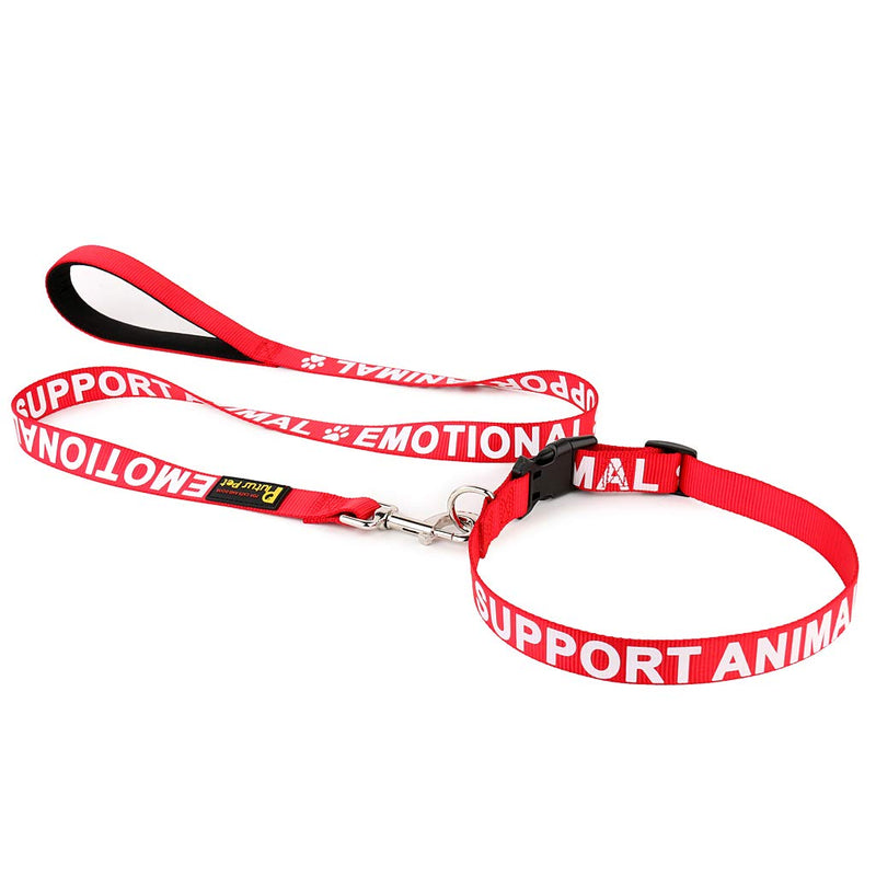 Plutus Pet Support Animal Collar,Printed in Large Letters on Nylon Webbing,Prevents Accidents by Warning Others of Your Dog in Advance,Two Colors,Four Sizes,Neck 8-12 inch,Extra Small,Red RED-ESA XS (8"-12")×5/8"