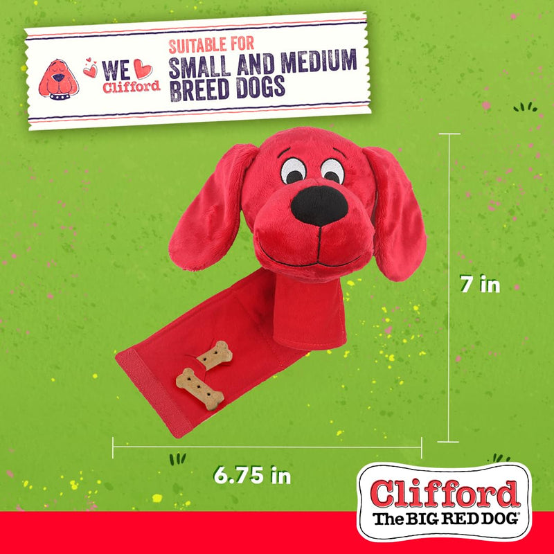 Clifford® Snug Snuffy Treat Mat Combo | Mini Treat Snuffle Mat for Dogs + 6" Plush Dog Toy | Hide 'n Seek, Cozy Comfort, Sensory Stimulation with Squeaker and Crinkles - PawsPlanet Australia