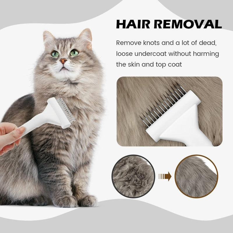 Cat Brushes, Dematting Deshedding Brush For Short Haired Cats & Dogs Cat Deshedding Brush Dematting Comb Gently and Effectively Remove Loose Hair and Matted Fur(COLOR:white) white - PawsPlanet Australia
