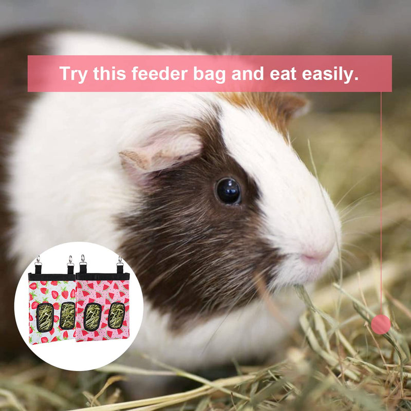 Guinea Pig Hay Feeder, 2 Pack, 11 x 9 x 1 Inches, Stainless Steel, 600D Oxford, Watermelon and Strawberry S -10"x 8"x 2"-A (Watermelon+Strawberry) - PawsPlanet Australia