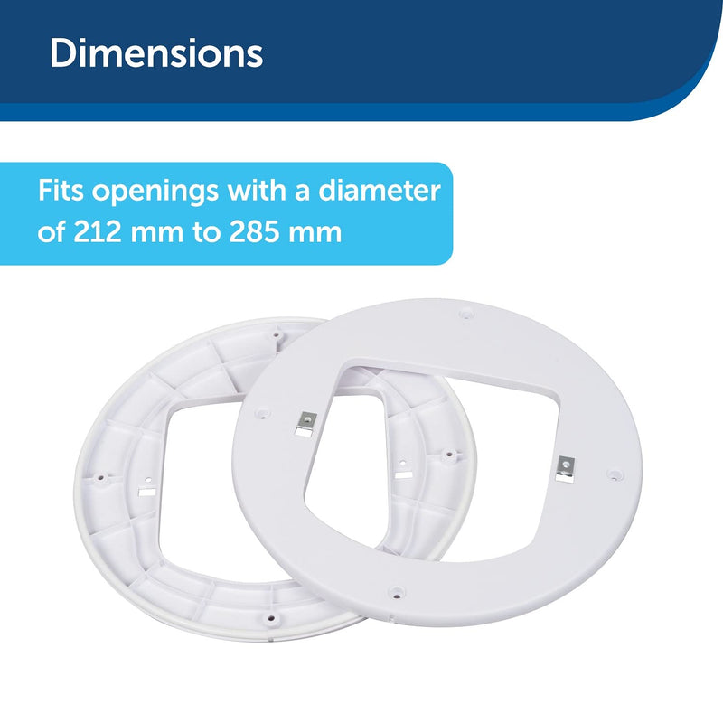 PetSafe Installation Adapter, Mounting Adapter for Installation of PetSafe Microchip Cat Flap and Manual Cat Flap, for Glass, Walls and Metal Doors, White (Pack of 2) 2 Piece Set (Pack of 2) - PawsPlanet Australia