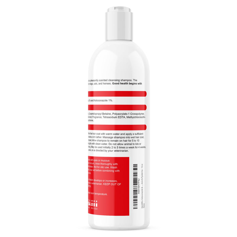 KetoWELL Topical Shampoo for Dogs, Cats and Horses - 16 Oz - PawsPlanet Australia