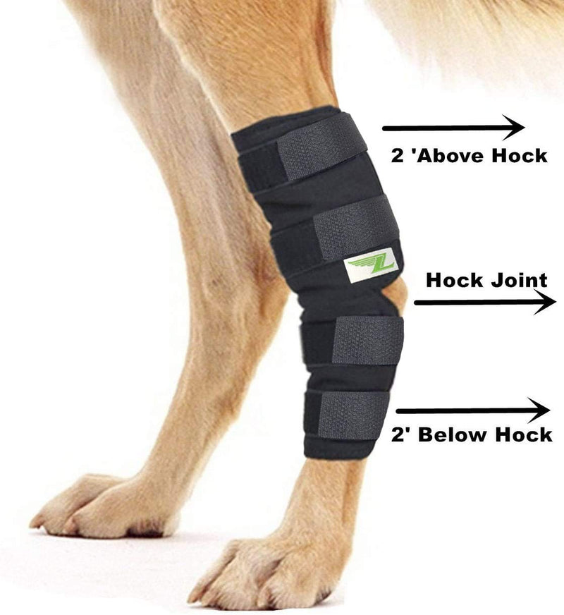 Rear Dog Leg Brace One Pair Heals Hock Joint Wrap Sleeve for Hind Legs(L/Long) L Black