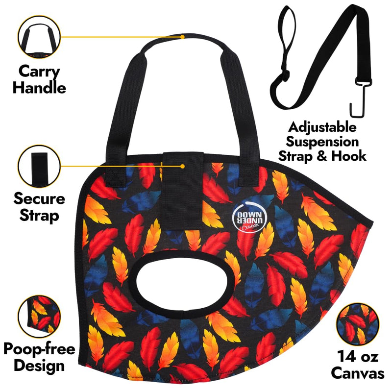 DOWN UNDER OUTDOORS Chicken Carrier Sling Holder Bag with Handle, Chicken Accessories for Foot Treatment, Medic, Leg Injuries, Bumblefoot, Poultry Farm Carrying, Transport, Three Sizes (Small) Small