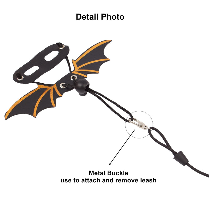 ADOGGYGO Bearded Dragon Leash Harness, 3 Size Pack Black Leather Wing Lizard Harness with Removable Lizard Leash for Bearded Dragon Lizard Reptiles (Black) - PawsPlanet Australia