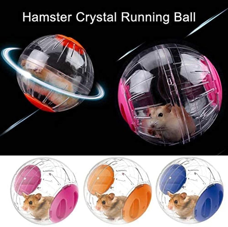 Dwarf Hamster Ball 4.92inch Crystal Running Ball for Hamsters Run-about Exercise Fitness Wheels Small Animal Toys Chinchilla Cage Accessories (S, White B)