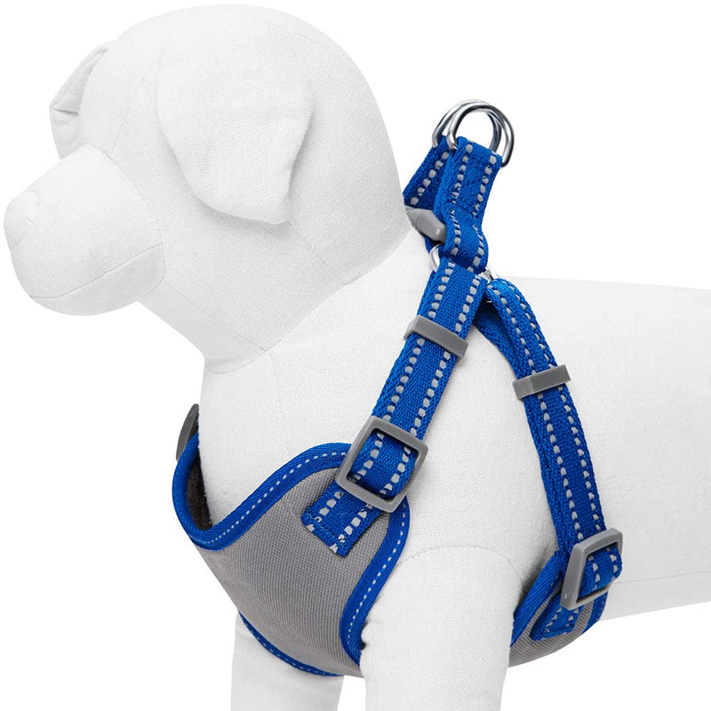 Blueberry Pet Essentials Pastel Color Reflective Dog Harness Vest, Chest Girth 22" - 26", Navy, Medium, Adjustable Harnesses for Dogs (22" - 26") Chest Girth - PawsPlanet Australia