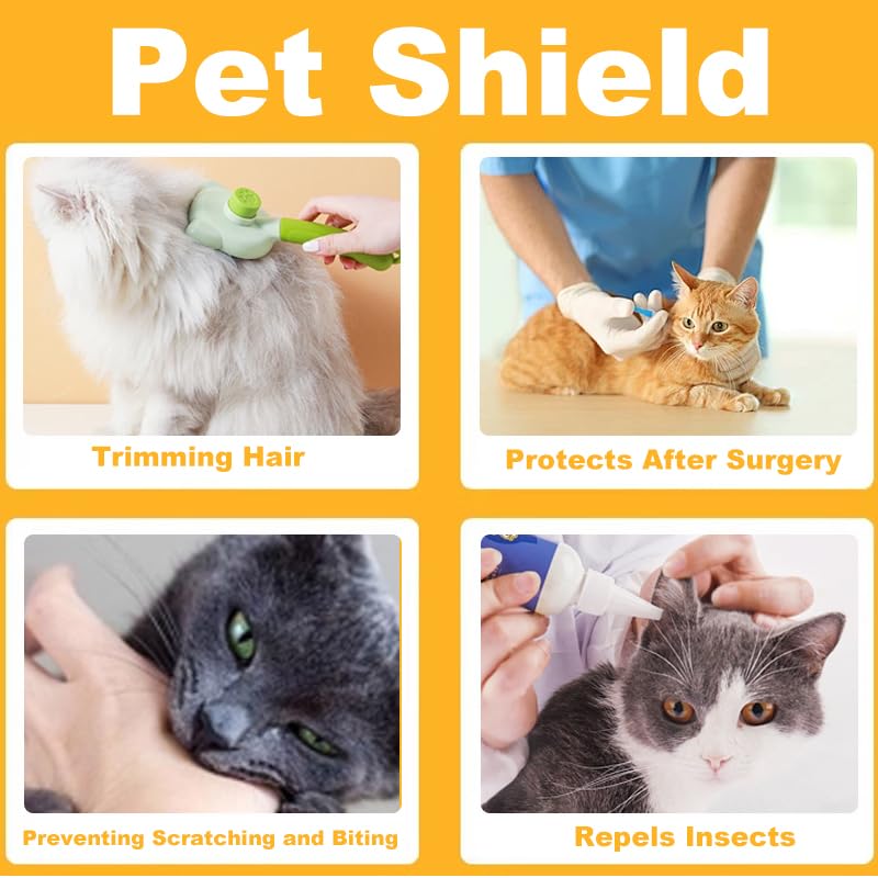3 Pcs Small Cat Dog Cone Collar, Adjustable Pet Recovery Collars, Dog Cones Soft Plastic Elizabethan Collar Dog Neck Collar After Surgery Translucent Cat Cone for Dogs Prevent Licking(15-18cm)
