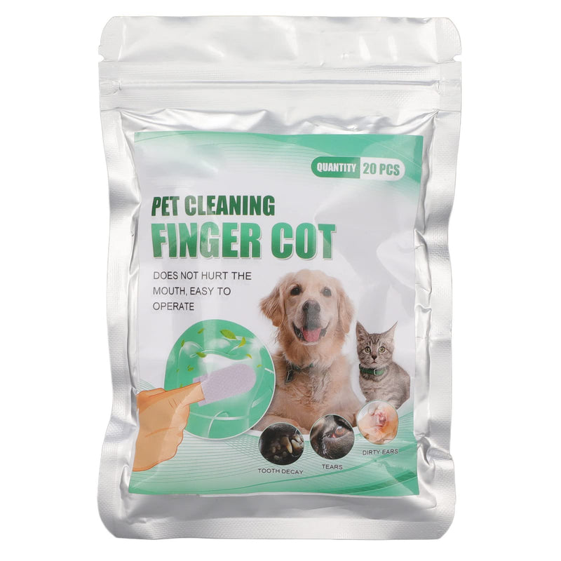 Naroote Dental Care Finger Pads, Effective Plaque and Tartar Removal for Dogs and Cats, Portable Oral Cleaning Pads for Dog and Cat Lovers, 20 Pieces