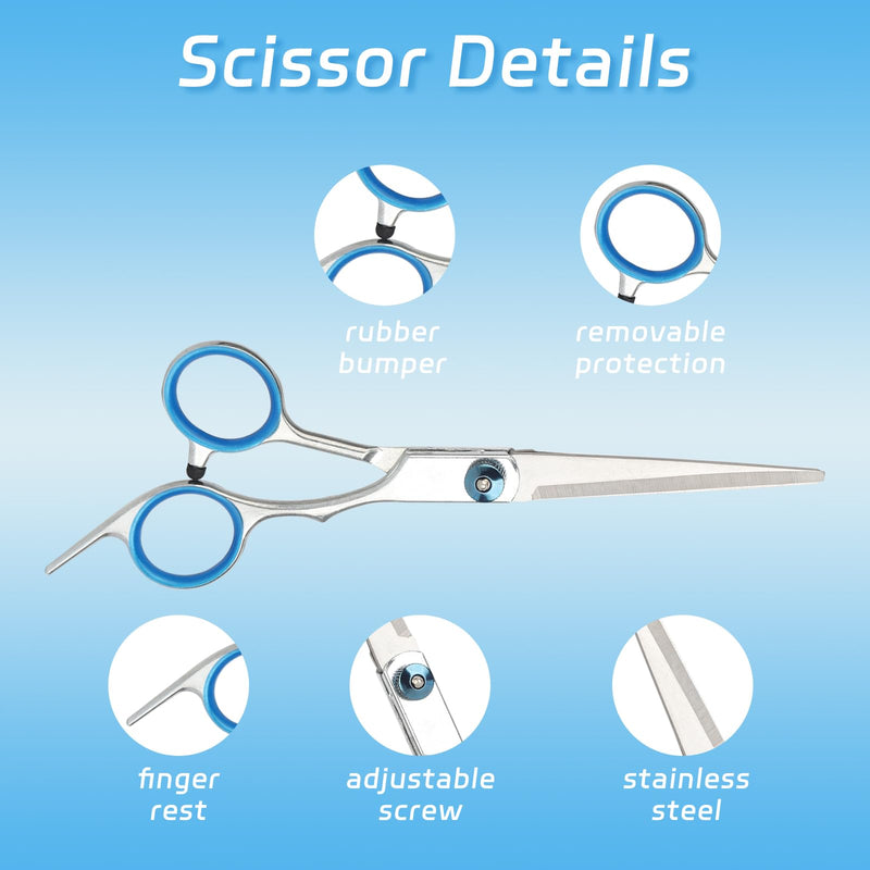 6-piece set of pet grooming scissors and nail clippers - professional dog and cat nail clipper set, equipped with grooming scissors and nail clippers - suitable for pet dogs and cats - PawsPlanet Australia
