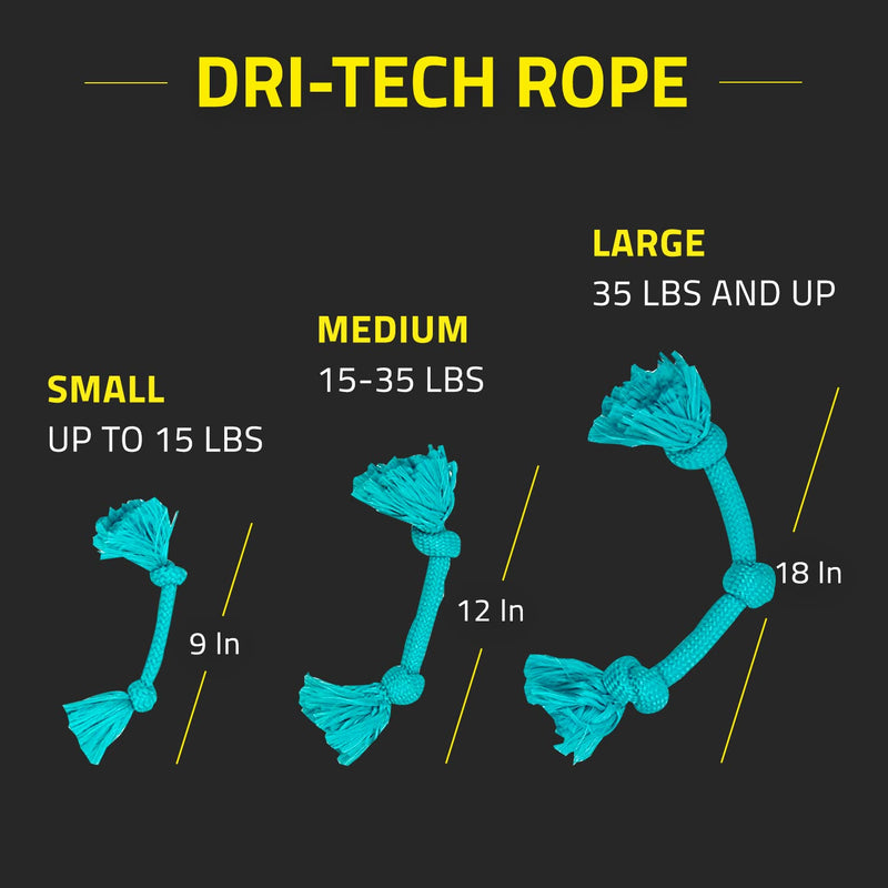 Playology Dri Tech Rope Dog Chew Toy for Large Dog Breeds (35lbs and up) - Engaging, All-Natural Peanut Butter Scented Dog Toys for Tough Chewers - Easy to Clean - Interactive and Non-Toxic Large Rope